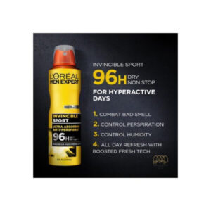 اسپری ضد تعریق مردانه اکسپرت من لورال Loreal Men Expert Invincible Sport