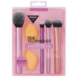 ست براش دو پد ریل تکنیک مدل Makeup Brush Set مجموعه ۶ عددی برای آرایش کامل صورت و چشم